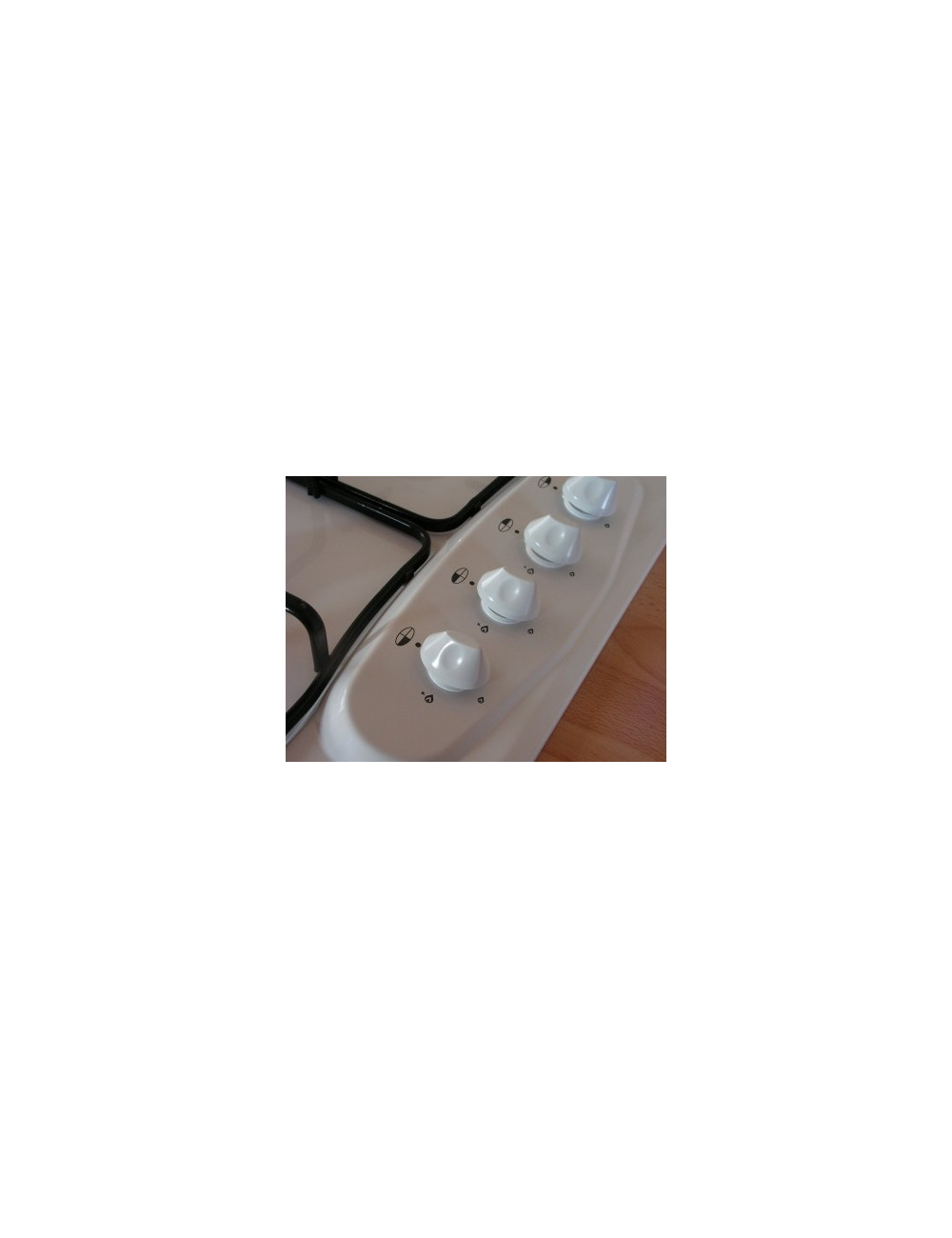 Bouton blanc plaque de cuisson gaz