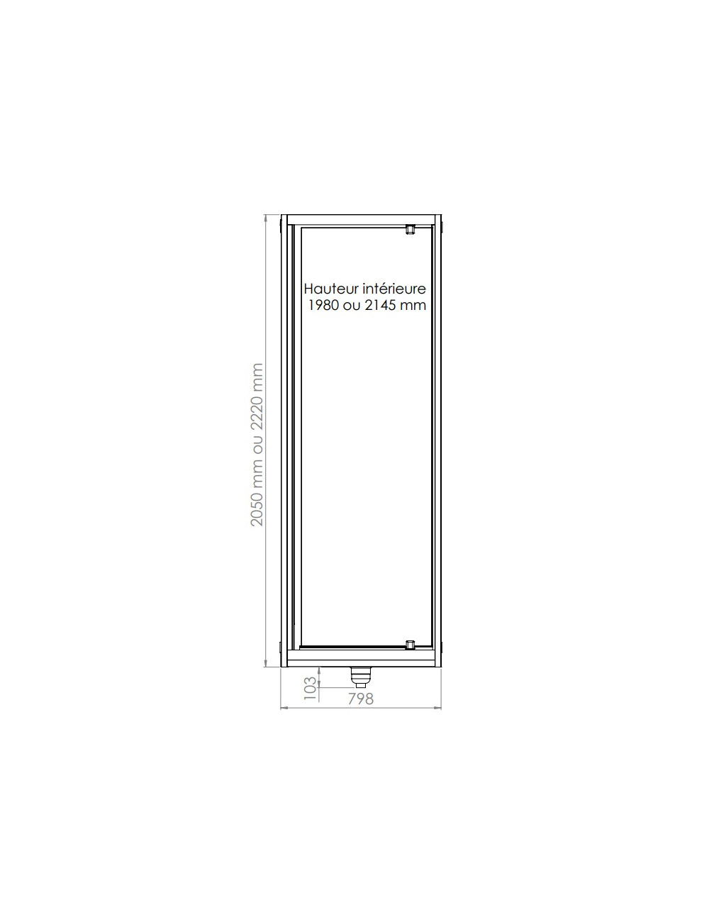 Cabine de douche 800x800 Encastrable