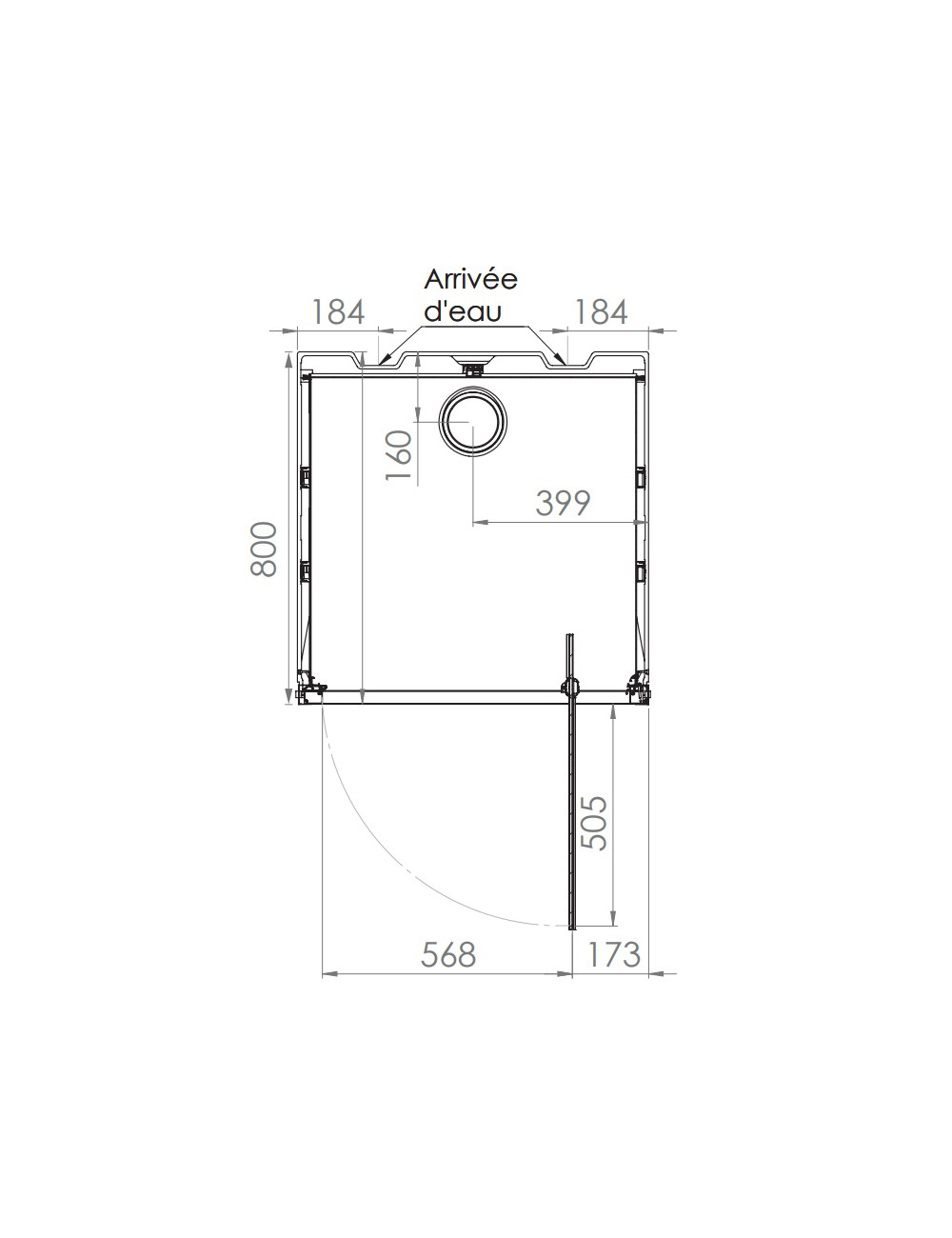 Cabine de douche 800x800 Encastrable