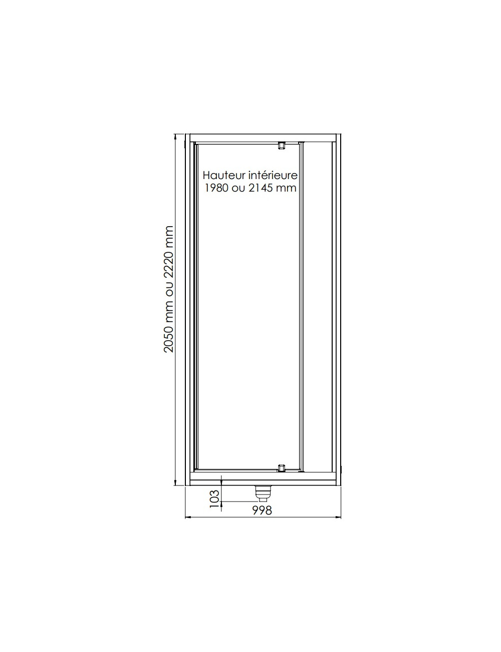 Cabine de douche 1000x800