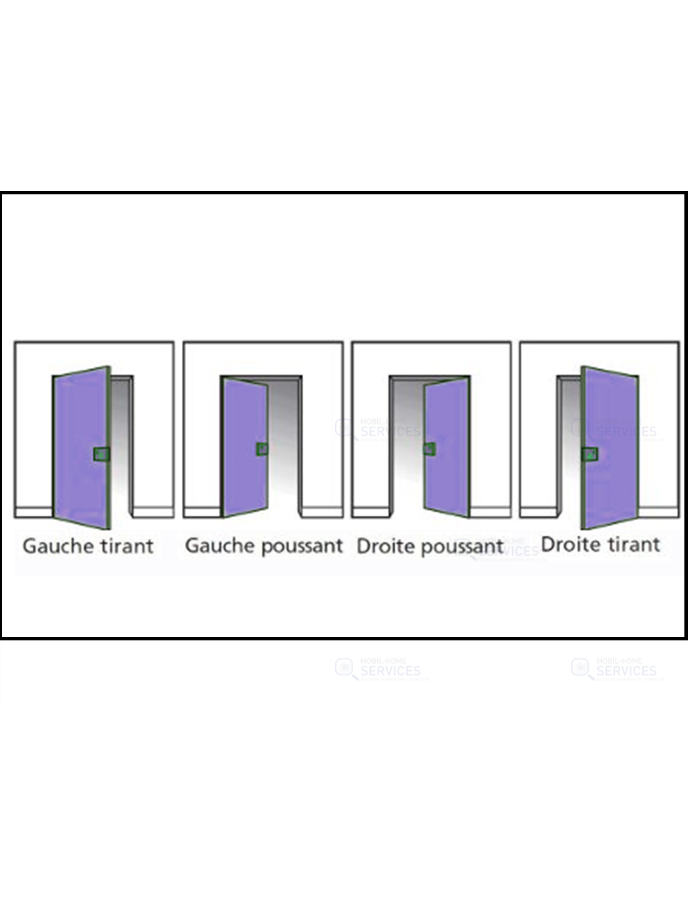 Porte isoplane poussante gauche