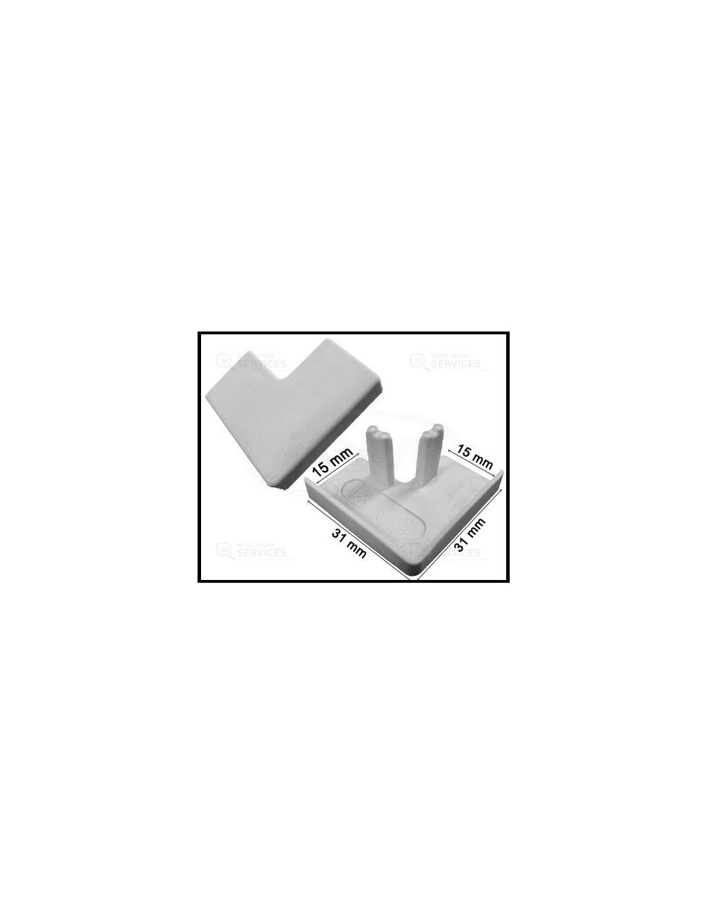 Angle cornière CLIPSABLE intérieur fenêtre 30x30x15 /par 4