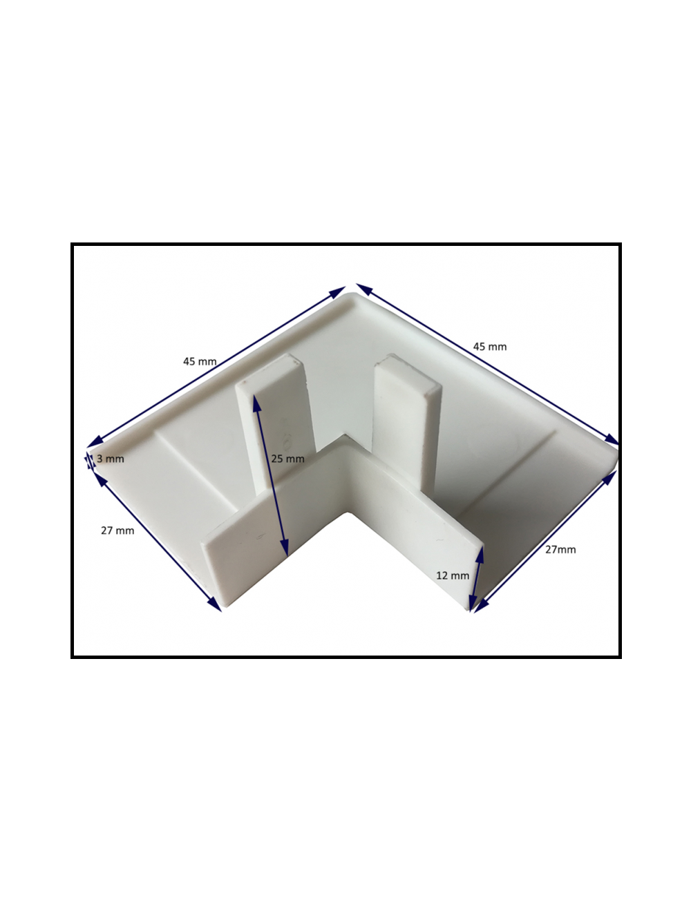Angle cornière CLIPSABLE intérieur fenêtre 30x30x15 /par 4