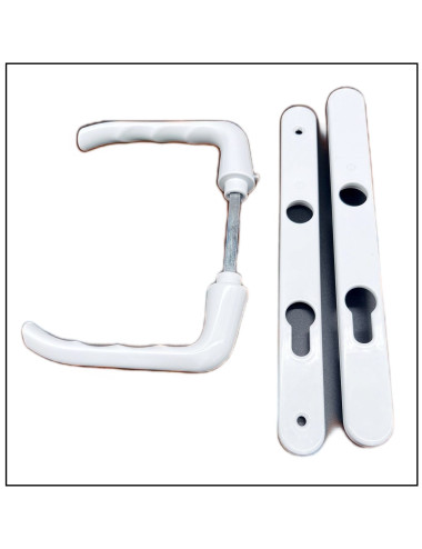 Ensemble poignée porte entrée blanc int.ext Nouvelle gamme