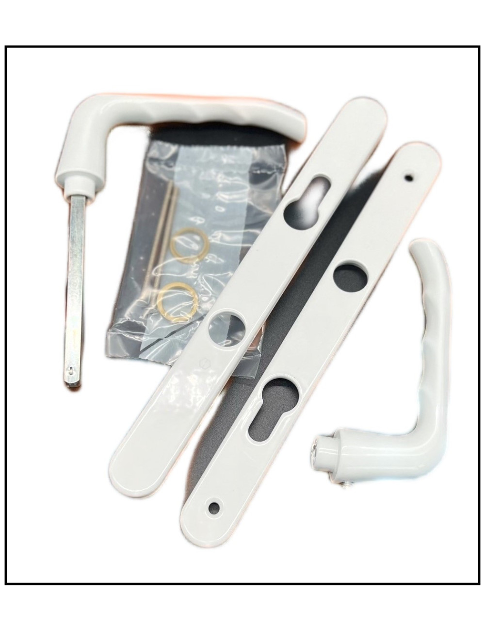 Ensemble poignée porte entrée blanc int.ext Nouvelle gamme