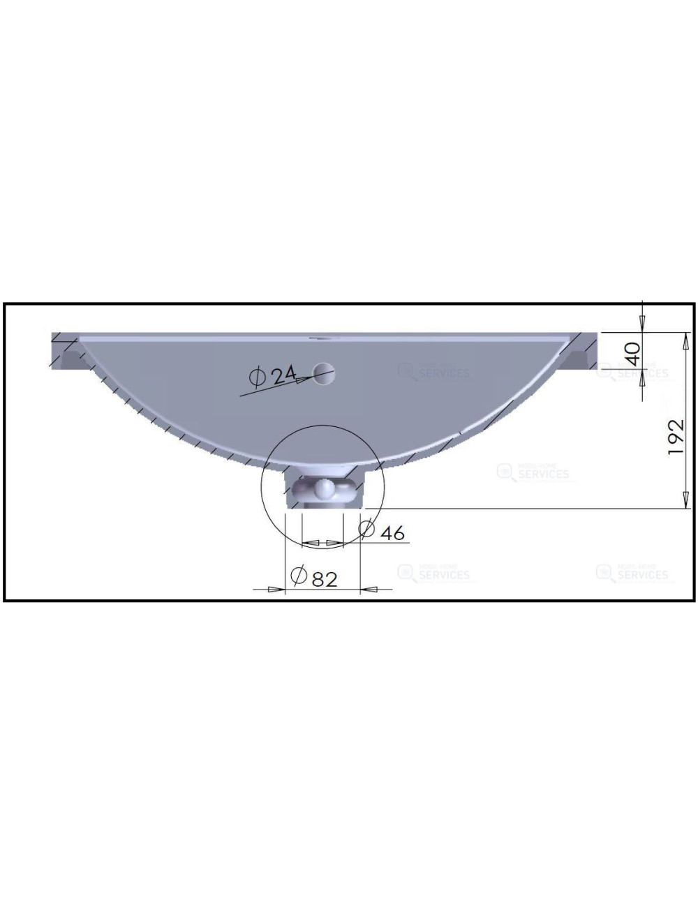 Lavabo béton synthèse 597x415x192