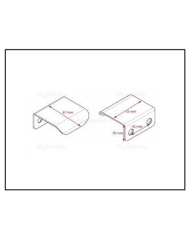 Poignée pour porte de placard BLANC Entraxe vis 32mm