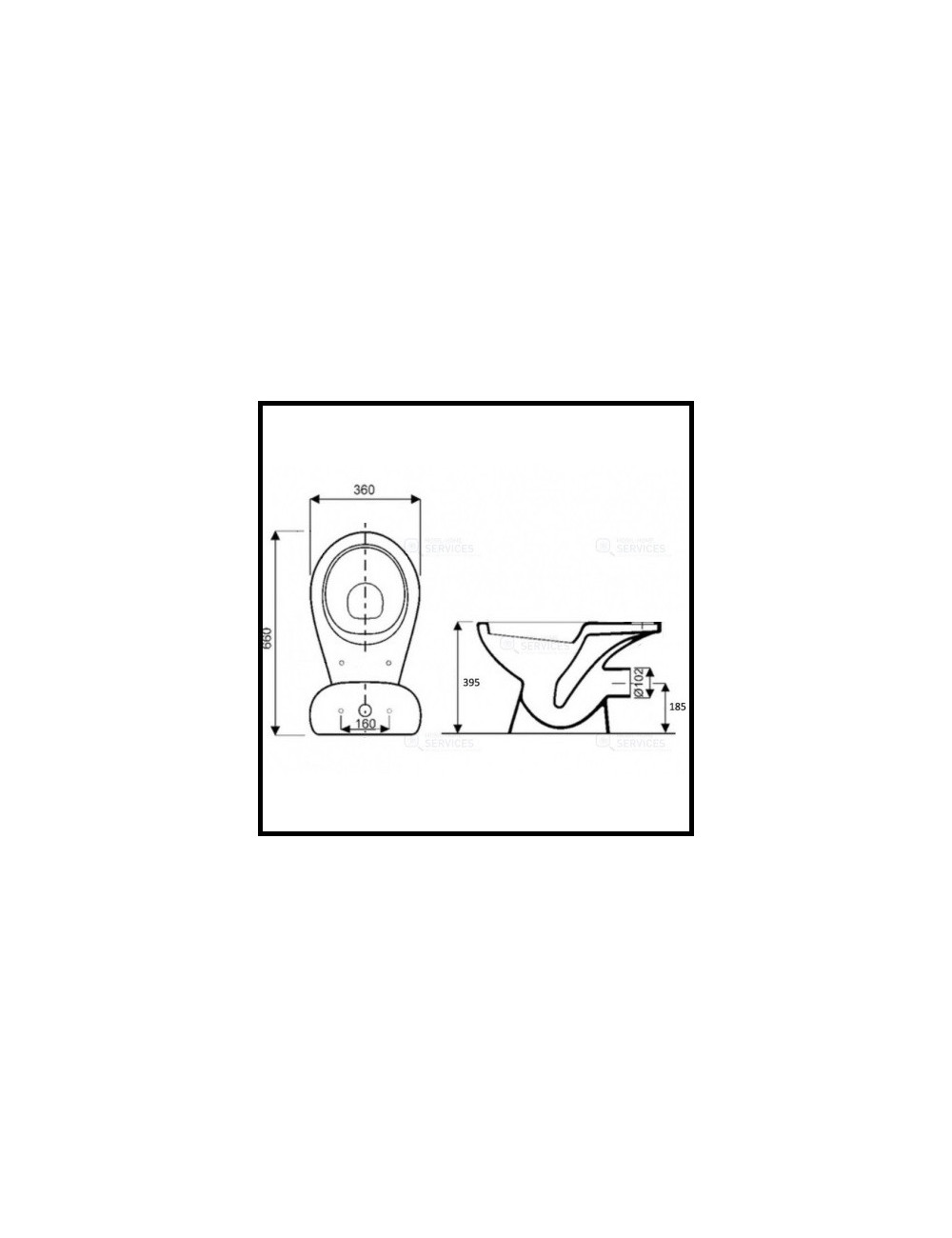 Cuvette wc blanc évacuation horizontale