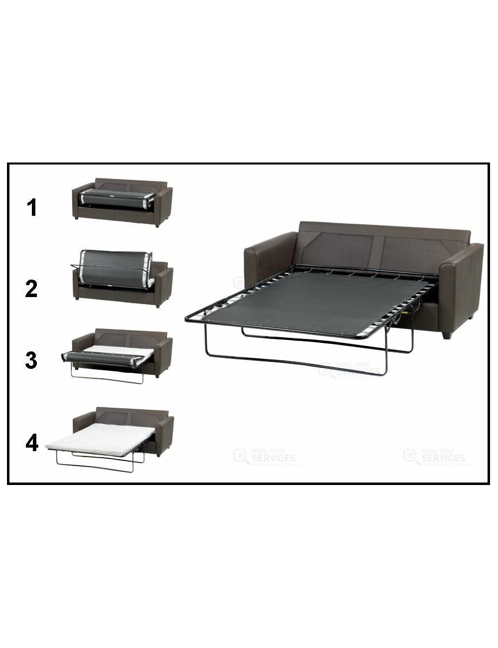Mécanisme banquette 3 plis L130