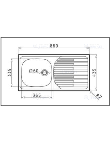 Evier inox pour mobile home