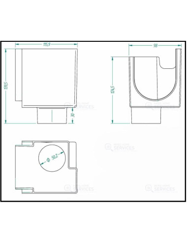Naissance gouttière droite arrière pour mobile home