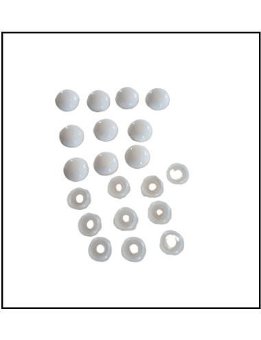 Cache vis douche blanc + rondelle transparente / Lot 10