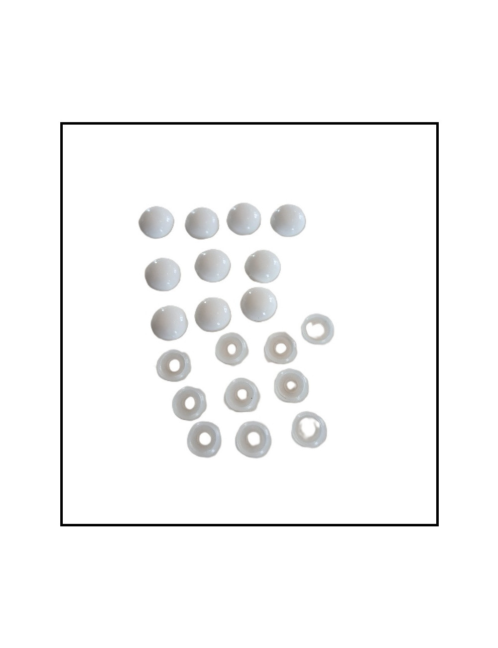 Cache vis douche blanc + rondelle transparente / Lot 10