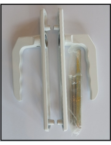 Poignée de porte d'entrée pvc blanc MH ANGLAIS