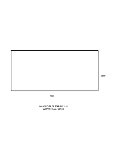 NEUF-DESTOCKAGE Couverture de toit 7500x3000 Bleu / Blanc