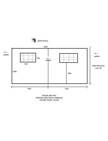 NEUF-DESTOCKAGE : Façade 3030x2040 Jaune / Crème