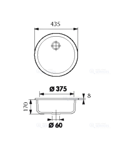 Evier Inox Rond Diamètre 435